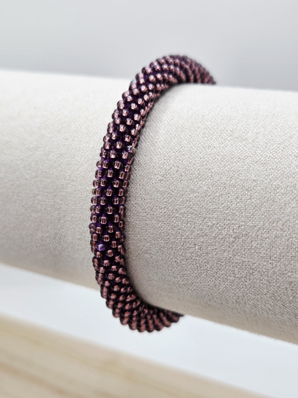 Handmade Nepali Purple Beaded Rope Bracelet